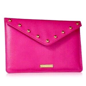 💖 Juicy Couture Pink with Gold Embellishments Clutch Envelope Handbag - NWT